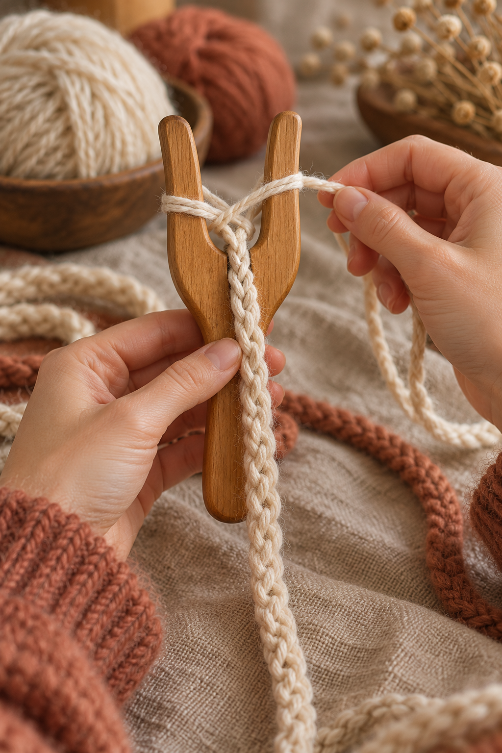 How to use a lucet fork with yarn